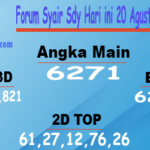 Forum Syair Sdy Hari ini 20 Agustus 2023