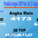 Prediksi Angka SGP Hari Ini 21 Agustus 2023