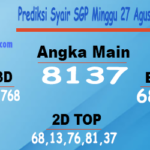 Prediksi Syair SGP Minggu 27 Agustus 2023